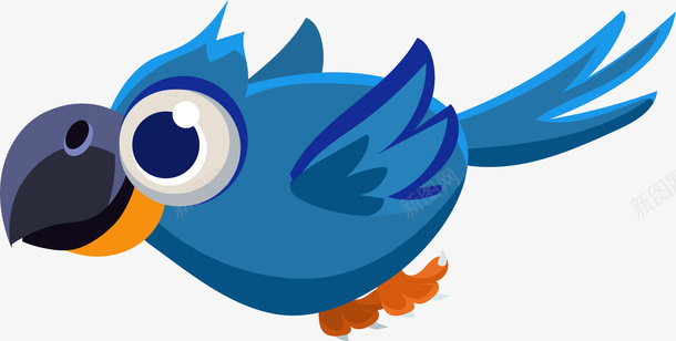 卡通手绘胖鸟png免抠素材_新图网 https://ixintu.com 一只小鸟 一只蓝鸟 卡通小鸟 彩绘 手绘 蓝色的鸟
