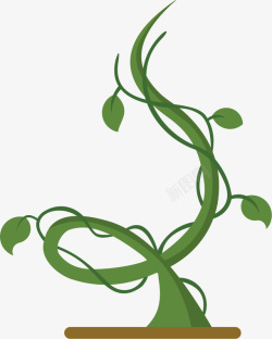 生长的豆茎向上卡通绿色豆茎高清图片