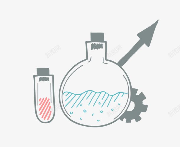 实验器材矢量图eps免抠素材_新图网 https://ixintu.com 手绘化学实验器材 矢量图