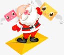 圣诞邮件卡通圣诞老人邮件图标高清图片
