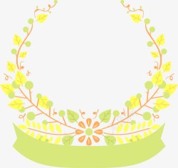 扁平花卉婚礼装饰标签矢量图素材