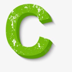 绿色立体字母C素材