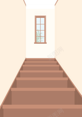简约房屋楼梯背景模板矢量图背景