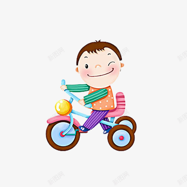 骑车的男孩png免抠素材_新图网 https://ixintu.com 三轮车 卡通 可爱的 小男孩 帅气的 手绘 简笔