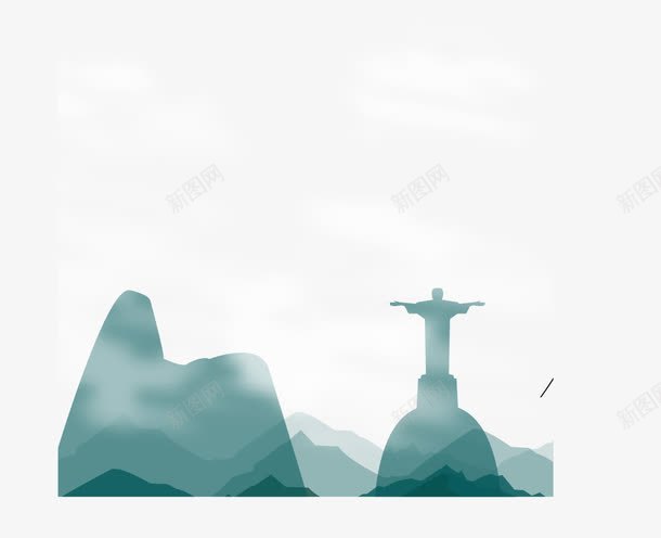 手绘巴西神父png免抠素材_新图网 https://ixintu.com 巴西旅游 雕刻 雕塑