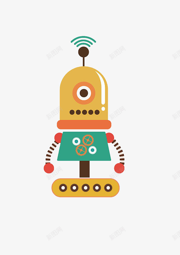 小机器人png免抠素材_新图网 https://ixintu.com 扁平化 机器 自动 黄色