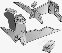 损坏的墙壁损坏的墙壁矢量图高清图片