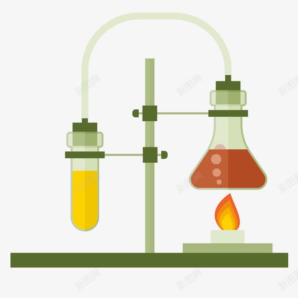 摄影师矢量图ai免抠素材_新图网 https://ixintu.com 化学 烧瓶 试管 酒精灯 矢量图