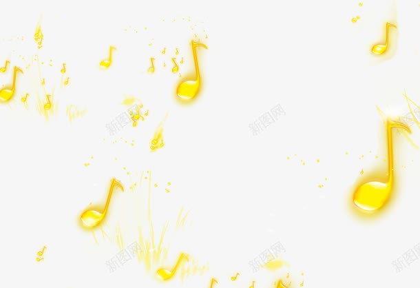 黄色音乐符号png免抠素材_新图网 https://ixintu.com 乐符 符号 音乐 黄色