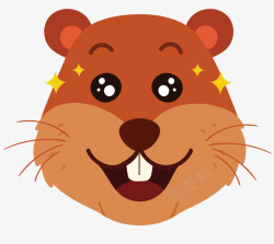 鼠类动物龅牙卡通地鼠高清图片