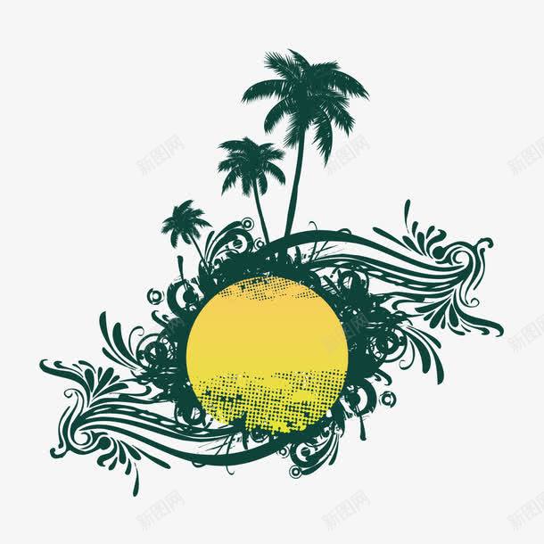 创意图案和椰子树png免抠素材_新图网 https://ixintu.com 创意图案 卡通椰子树 椰子树