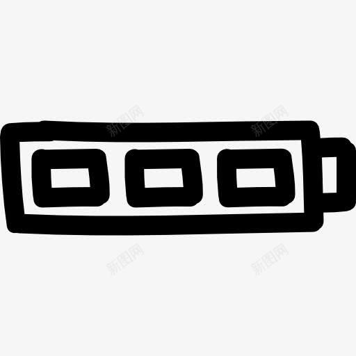 全电池符号手绘轮廓图标png_新图网 https://ixintu.com 充电 功率 地位 手绘 接口 满 电池 能源