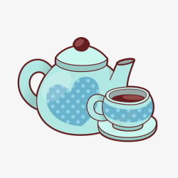 茶杯茶壶卡通图形素材