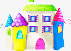 童话屋子彩色卡通房子高清图片