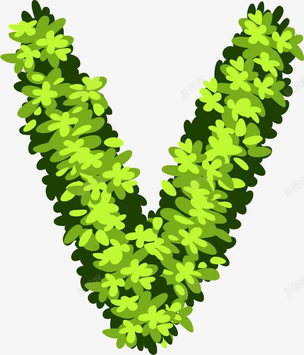 手绘绿色植物花卉创意英文字母Vpng免抠素材_新图网 https://ixintu.com 26个字母 3D字母 字体设计 广告字母 彩色字母 立体字母 绿色小花 绿色花瓣创意字母 艺术字 花瓣创意字母 英文字母V