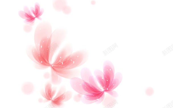粉色小花手绘唯美背景