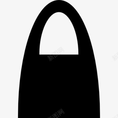 黑色的购物袋的轮廓大处理图标图标