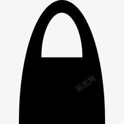 购物袋形状黑色的购物袋的轮廓大处理图标高清图片