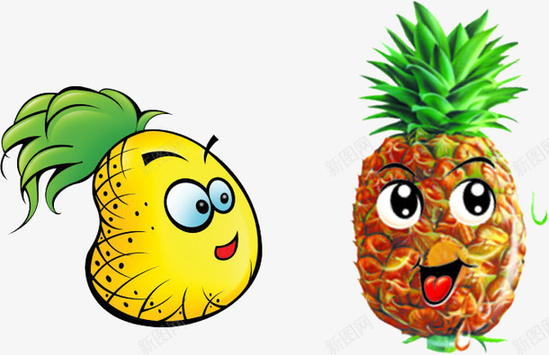 可爱菠萝人psd免抠素材_新图网 https://ixintu.com 创意 卡通 水果 表情