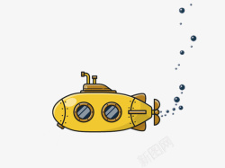 黄色潜水艇插画素材