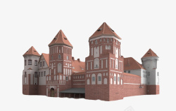 城堡红色砖头欧式皇宫素材