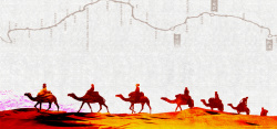 陆上陆上丝绸之路路线骆驼灰色背景高清图片