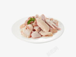 皮黄肉白白盘子中的鸡肉2高清图片