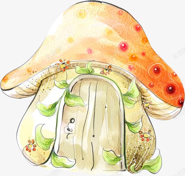 手绘蘑菇漫画装饰png免抠素材_新图网 https://ixintu.com 漫画 蘑菇 装饰