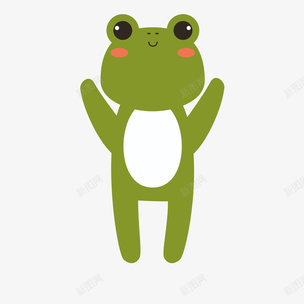 绿色小青蛙动物手绘矢量图ai免抠素材_新图网 https://ixintu.com 两栖动物 动物 卡通 可爱 绿色 腮红 青蛙 矢量图