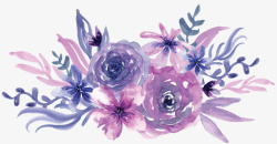 水彩紫色花卉素材