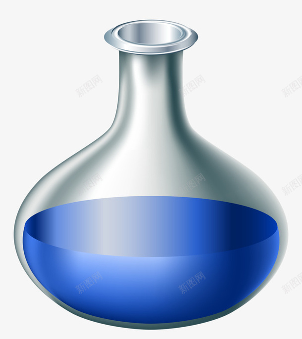 装蓝色液体瓶子png免抠素材_新图网 https://ixintu.com 半瓶 液体 瓶子 蓝色液体