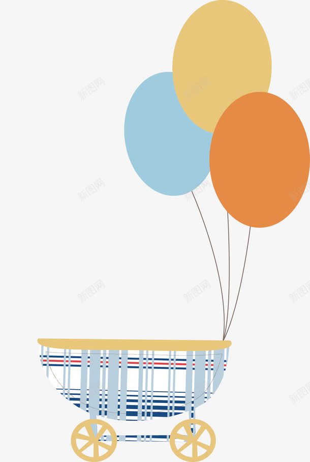 卡通购物车png免抠素材_新图网 https://ixintu.com 卡通 手绘 气球 矢量元素 购物车