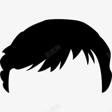 短黑的男性头发形状图标图标
