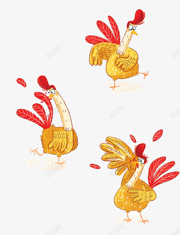 金色的公鸡长着红尾巴png免抠素材_新图网 https://ixintu.com 爱美的公鸡 红尾巴的公鸡 金色的公鸡