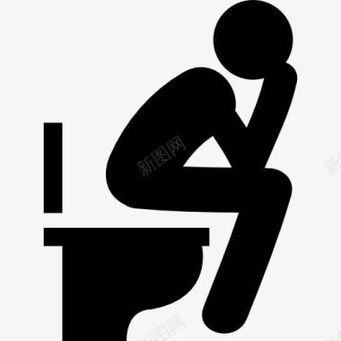 男子坐在浴室图标图标