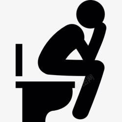 私人浴室男子坐在浴室图标高清图片