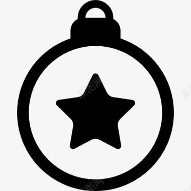 圣诞树球明星图标图标