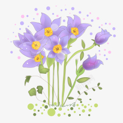 紫色系花朵矢量图素材