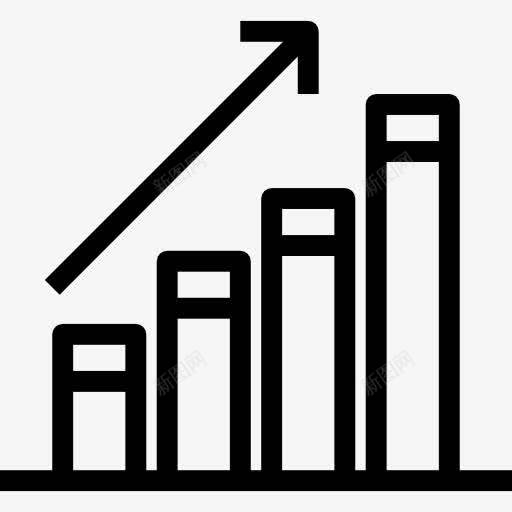 生长图标png_新图网 https://ixintu.com 业务 商业和金融 图 图形 增长 效益统计 箭头 统计