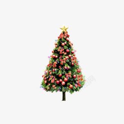 圣诞球与杉树树图片五角星圣诞树高清图片