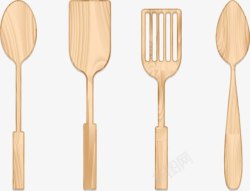 用餐工具木勺子集高清图片