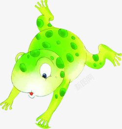 创意手绘卡通绿色的小青蛙素材