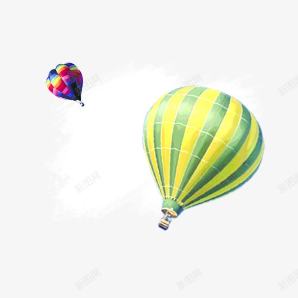绿色热气球png免抠素材_新图网 https://ixintu.com 彩色空中气球 手绘热气球 绿色 装饰热气球