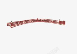 中国古桥红色中国风古桥高清图片