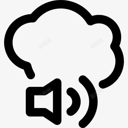 演讲者对云轮廓图标png_新图网 https://ixintu.com 云 工具 扬声器 接口 符号 轮廓