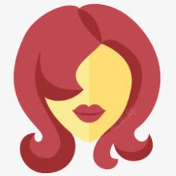红色头发女人头卡通素材