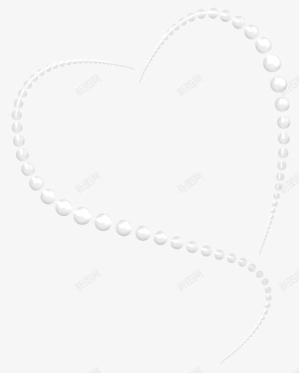 创意心形png免抠素材_新图网 https://ixintu.com 心形 手绘 珍珠 白色 简图