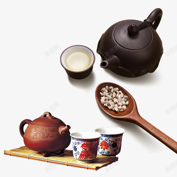 中国传统茶道psd免抠素材_新图网 https://ixintu.com 喝茶 喝茶免费下载 泡茶 茶具 茶套 茶道用具