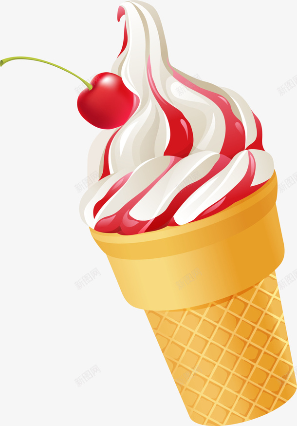 红色立体果酱冰淇淋png免抠素材_新图网 https://ixintu.com summer 夏天 夏季 夏日 果酱冰淇淋 甜筒