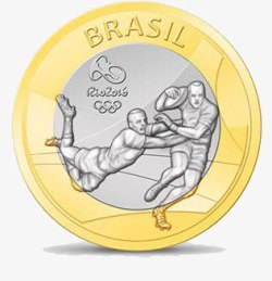 里约奥运橄榄球纪念币素材
